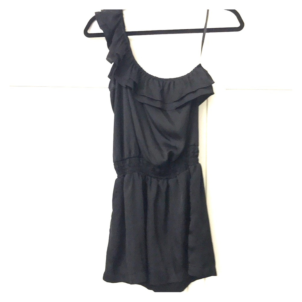 Black one shoulder romper